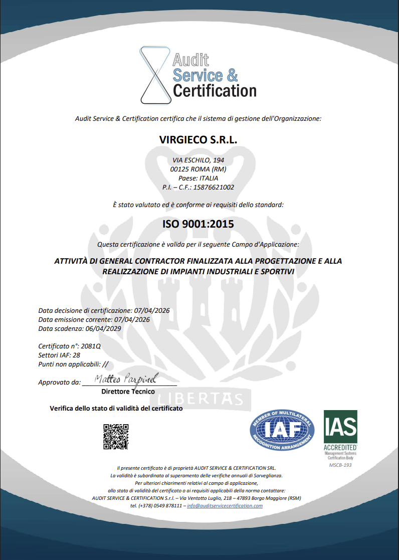 Certificazione ISO 9001:2015